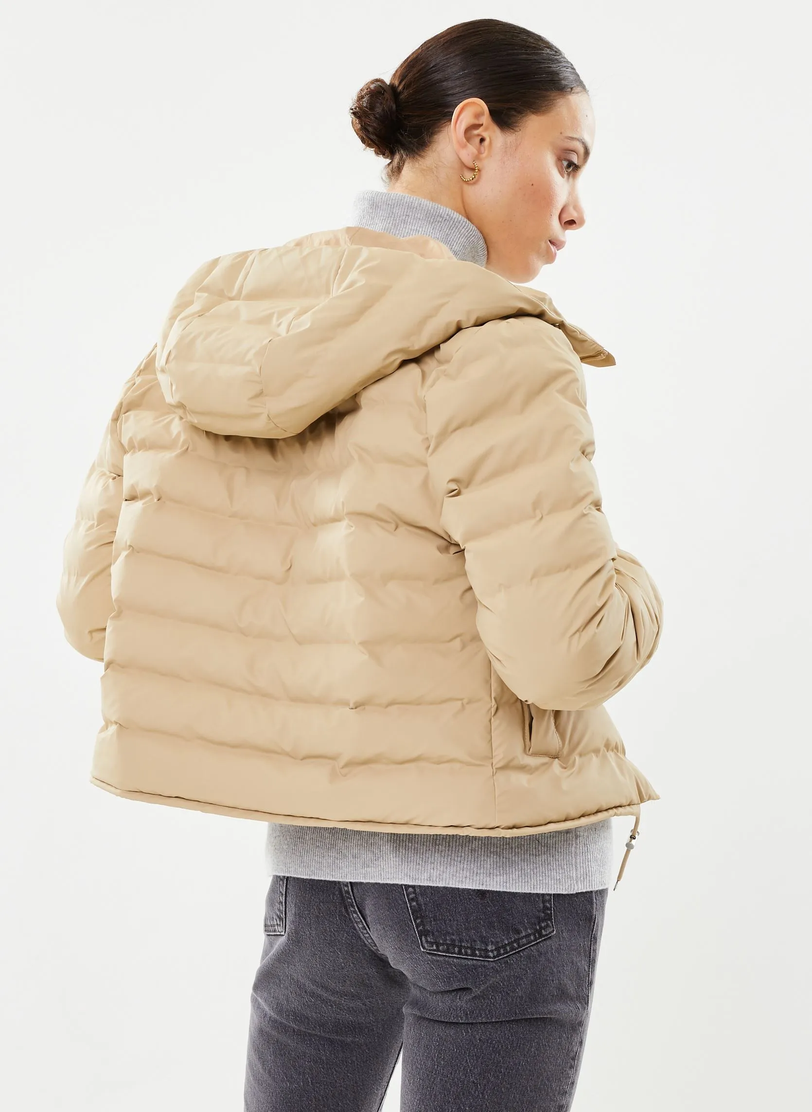 Rains Lohja Short Puffer Jacket W - Beige