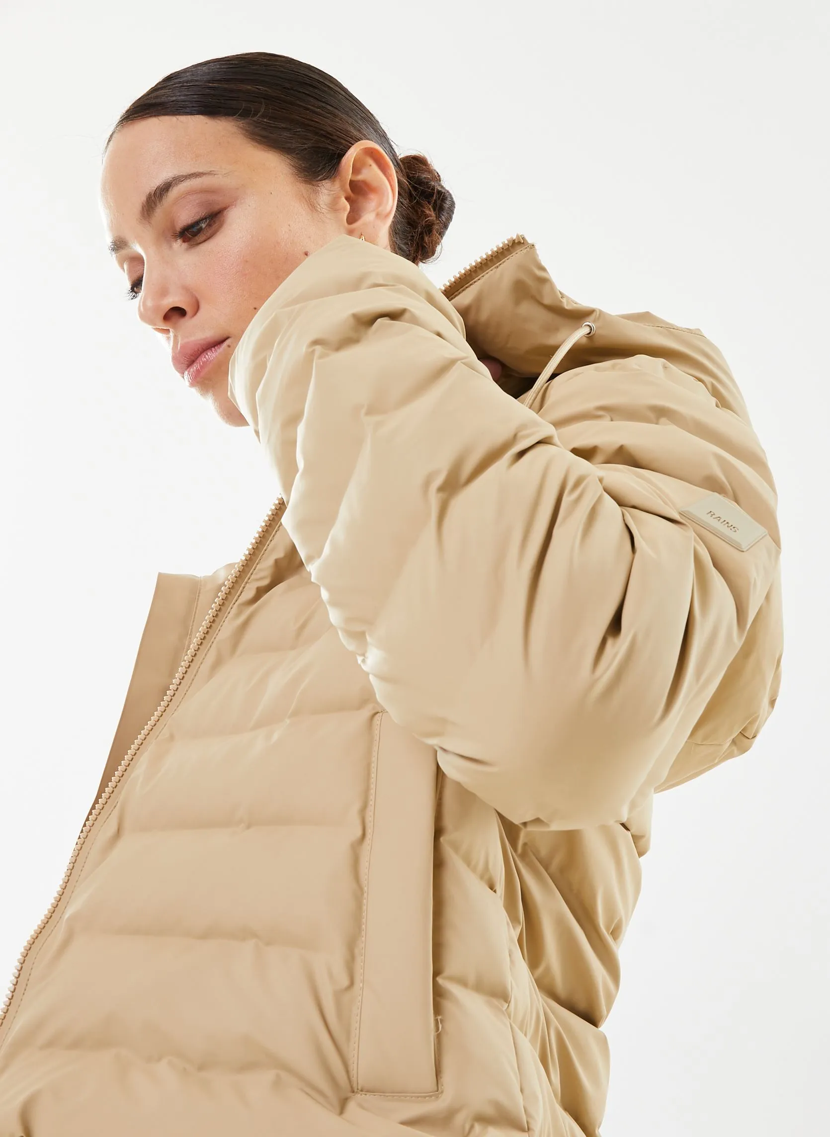 Rains Lohja Short Puffer Jacket W - Beige