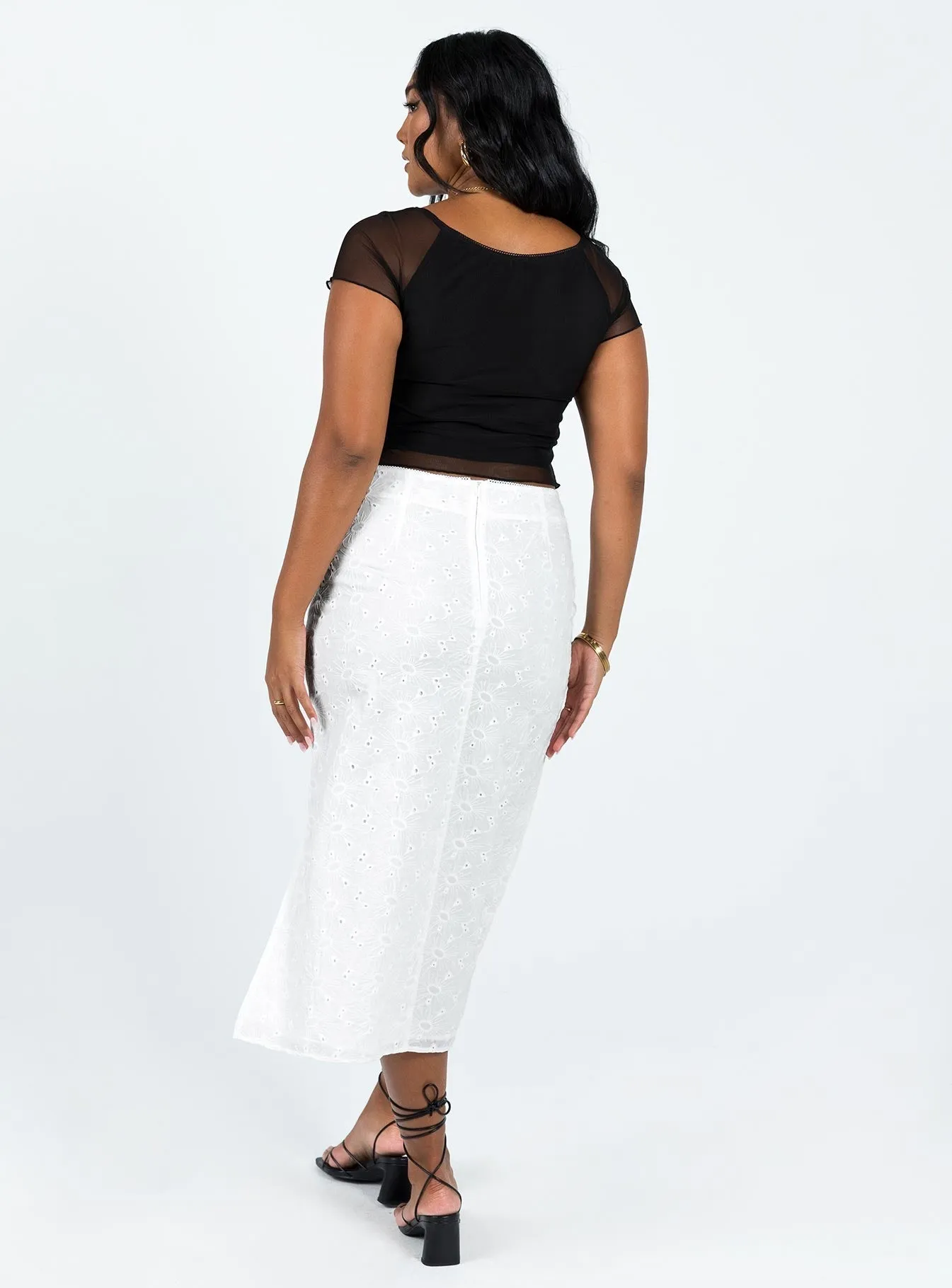 Reilly Midi Skirt White