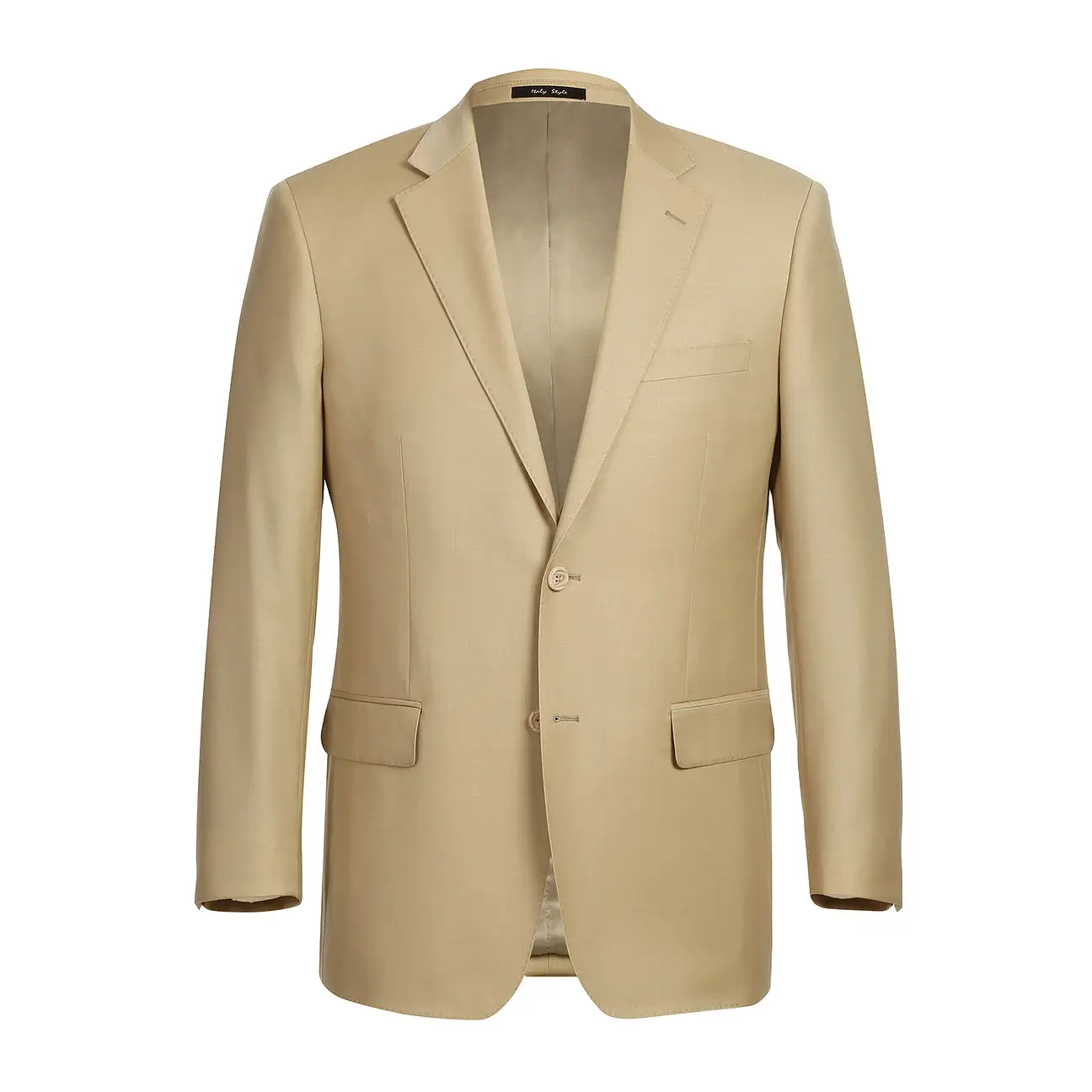 RENOIR Tan 2-Piece Classic Fit Notch Lapel Wool Suit 508-4