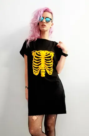 Ribcage print mini t shirt dress