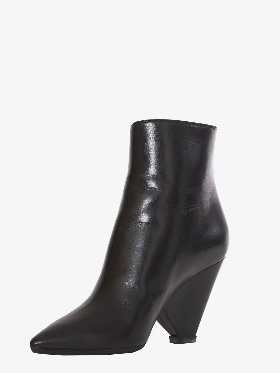 Saint Laurent Black smooth leather ankle boot