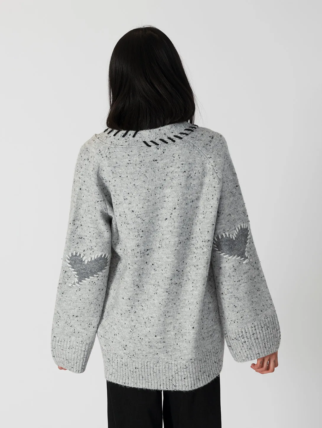 Shyla Cardigan - Light Grey Fleck