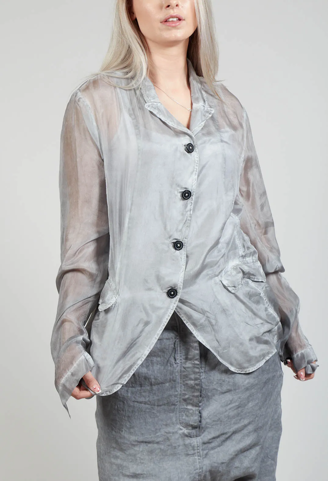 Silk Crease Jacket in C.Coal 70% Cloud