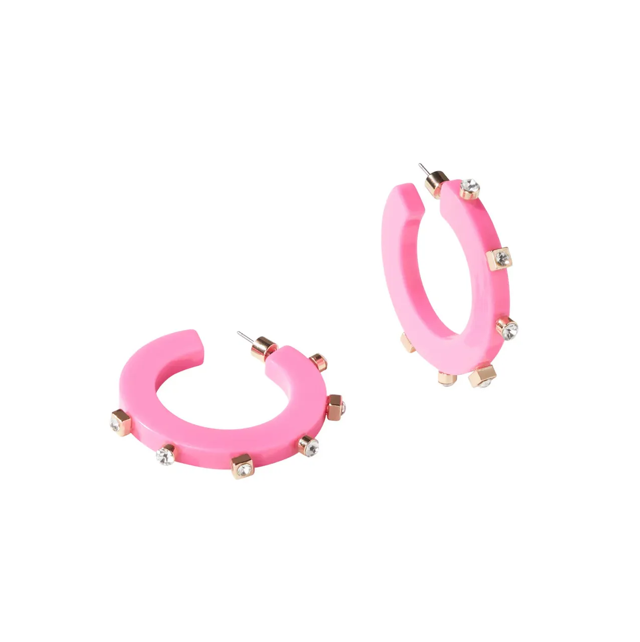 Smith & Co. Jewel Design City Girl Large Jewel Hoop- Hot Pink