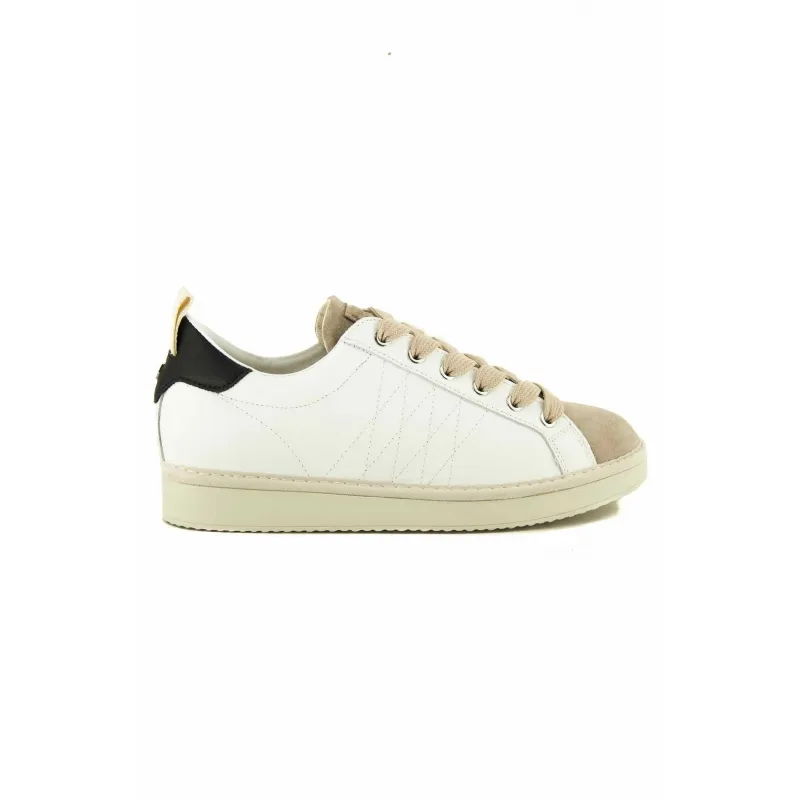 SNEAKERS IN VERA PELLE E SUEDE, BIANCO