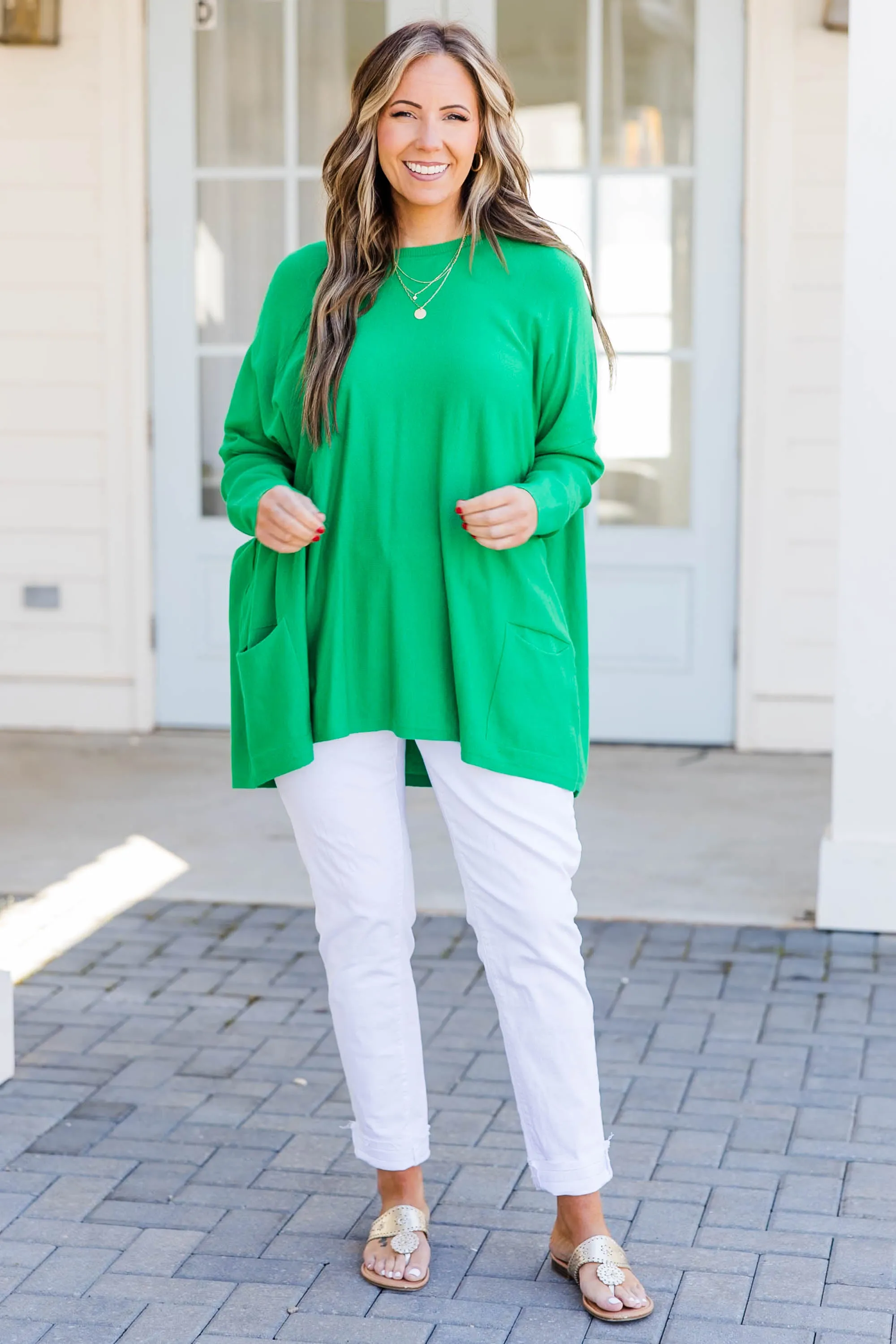 Snow Whispers Tunic, Kelly Green