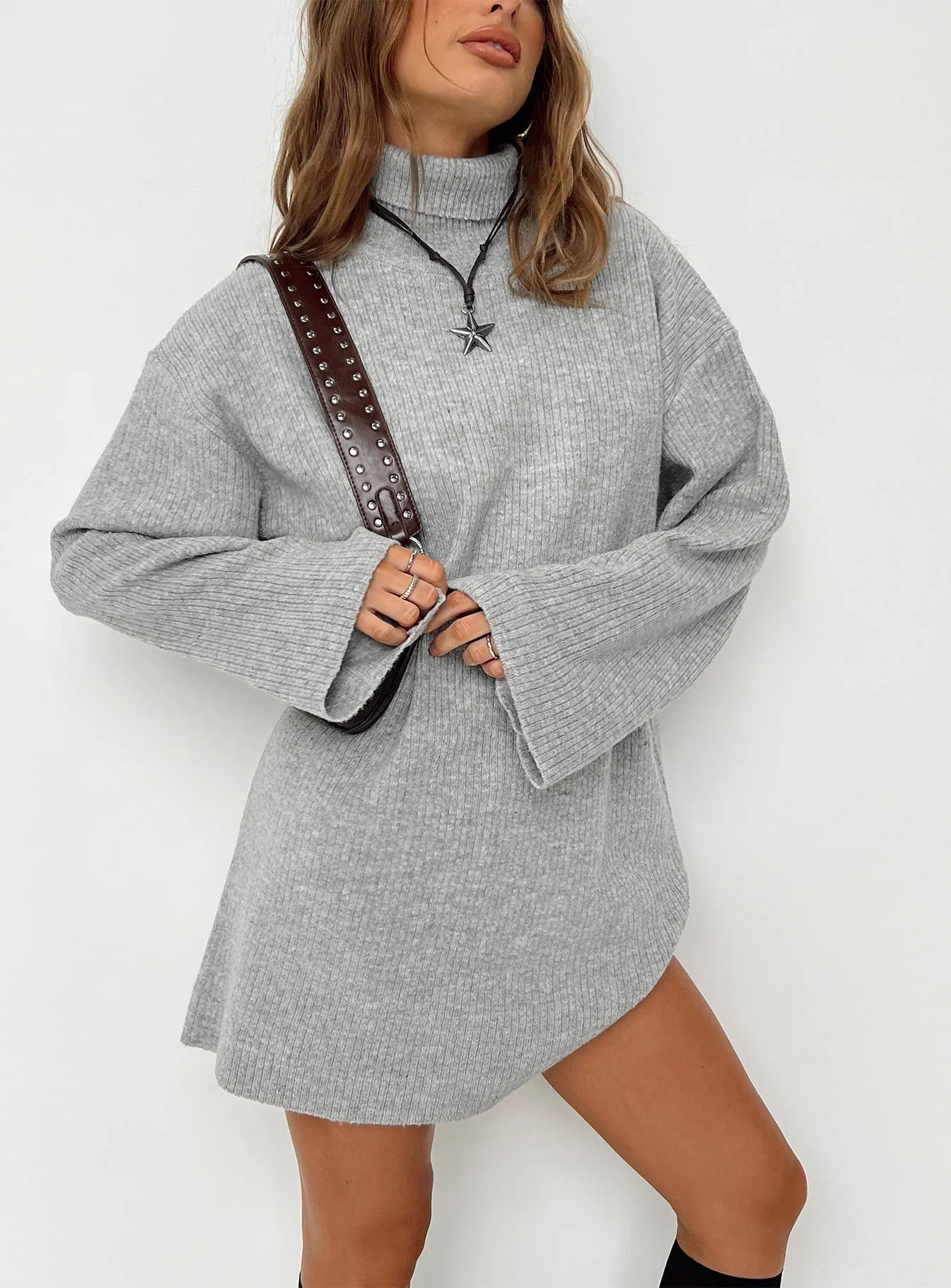 Sonelle Knit Mini Dress Grey