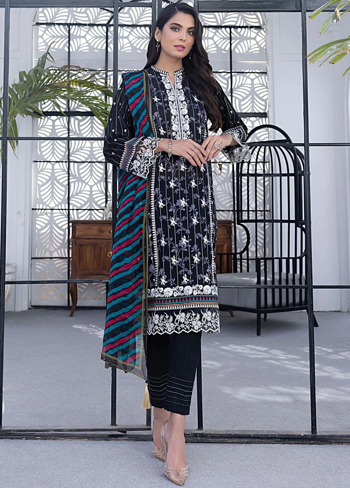 Spring By LSM Lakahny Embroidered Lawn 3 Piece Unstitched Suit LSM24SEL-LG-SR-071