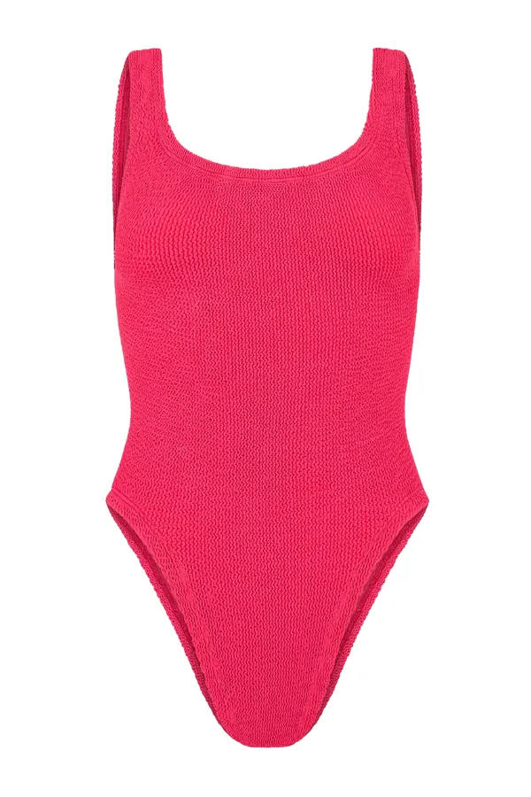 Square Neck Swim Hot Pink