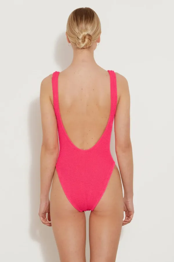 Square Neck Swim Hot Pink