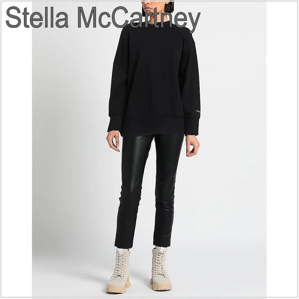 Stella McCartney  |Long Sleeves Plain Cotton Hoodies & Sweatshirts