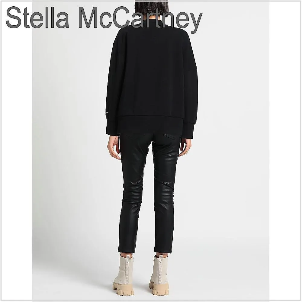 Stella McCartney  |Long Sleeves Plain Cotton Hoodies & Sweatshirts