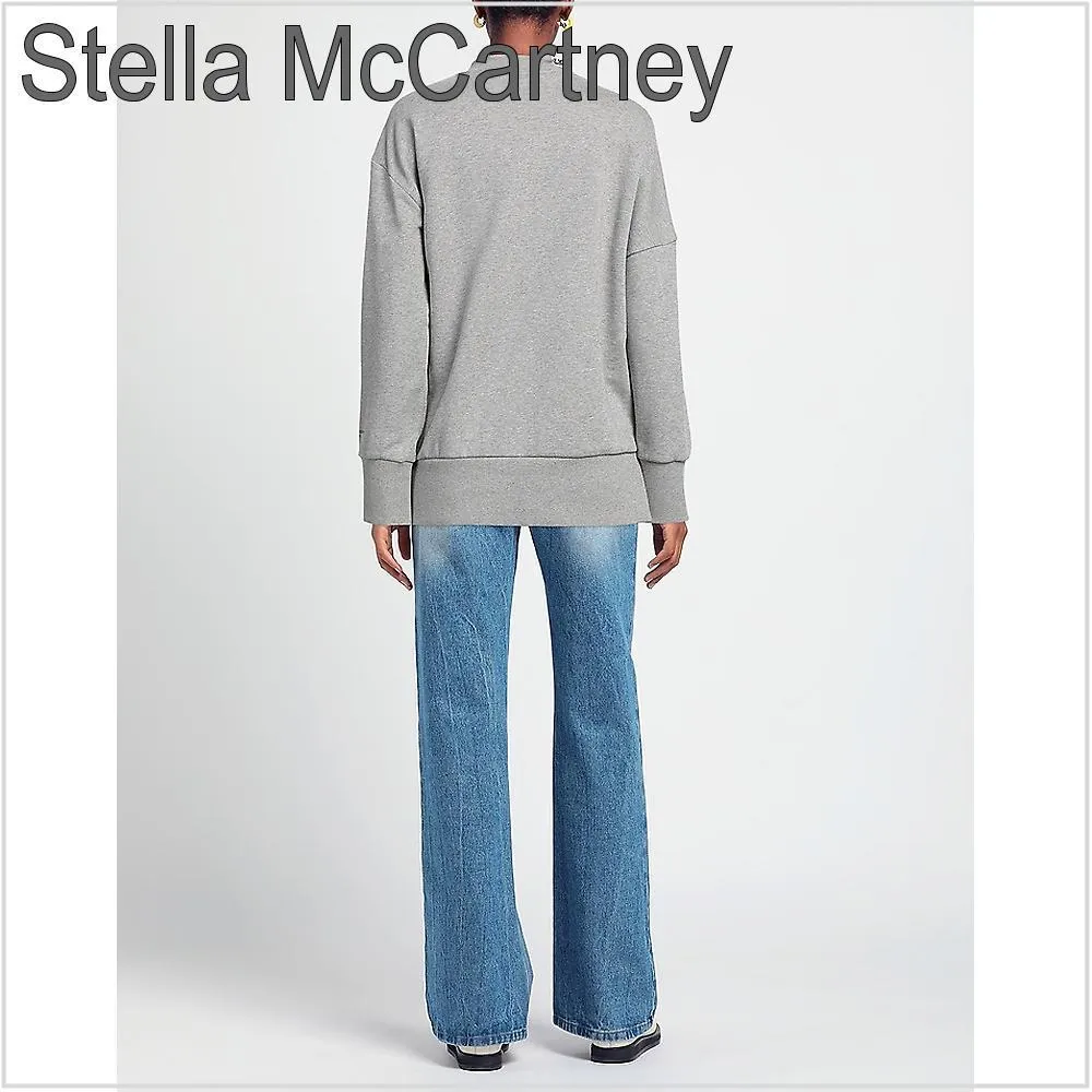 Stella McCartney  |Long Sleeves Plain Cotton Hoodies & Sweatshirts