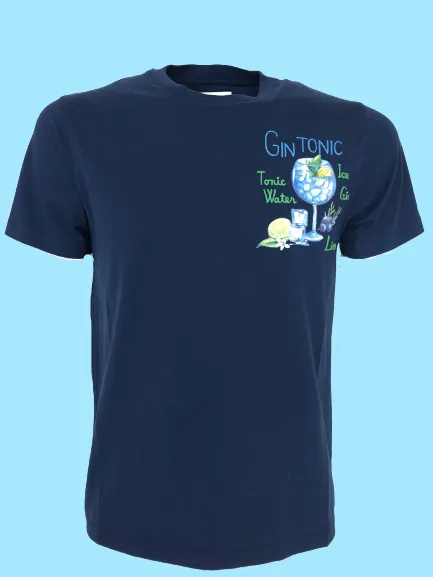 T-SHIRT UOMO BLU GIN TONIC