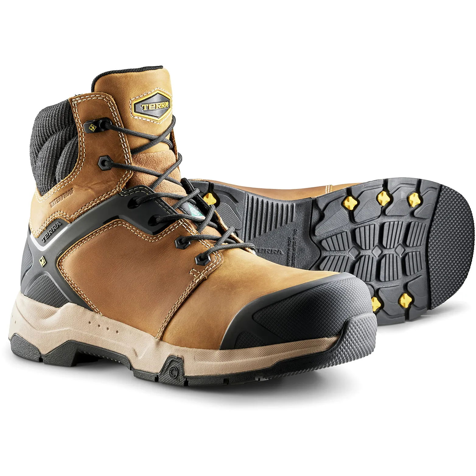 Terra Men's Carbine 6 Comp Toe WP Safety  Work Boot -Wheat- 8395WT