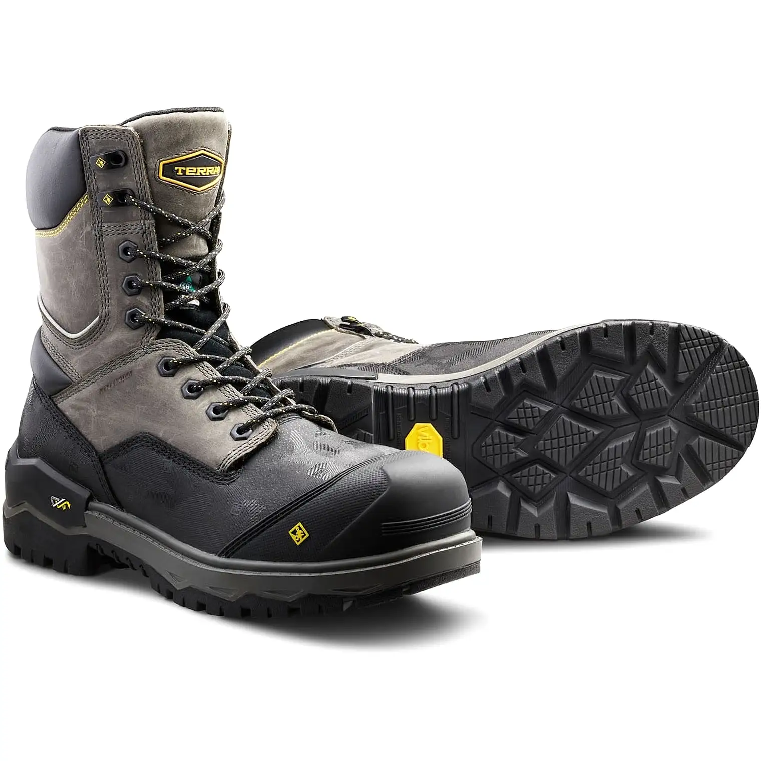 Terra Men's Gantry 8 Comp Toe WP Safety Work Boot -Gray- 4NRQGY