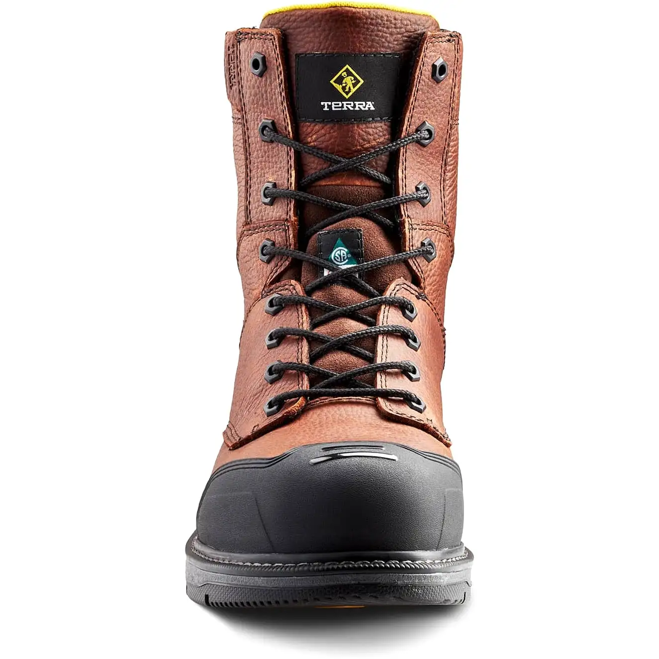 Terra Men's Patton 8 AT Waterproof Safety Work Boot -Brown- 4NS5BN