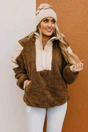 The Louie Hooded Sherpa Pullover Top  - FINAL SALE