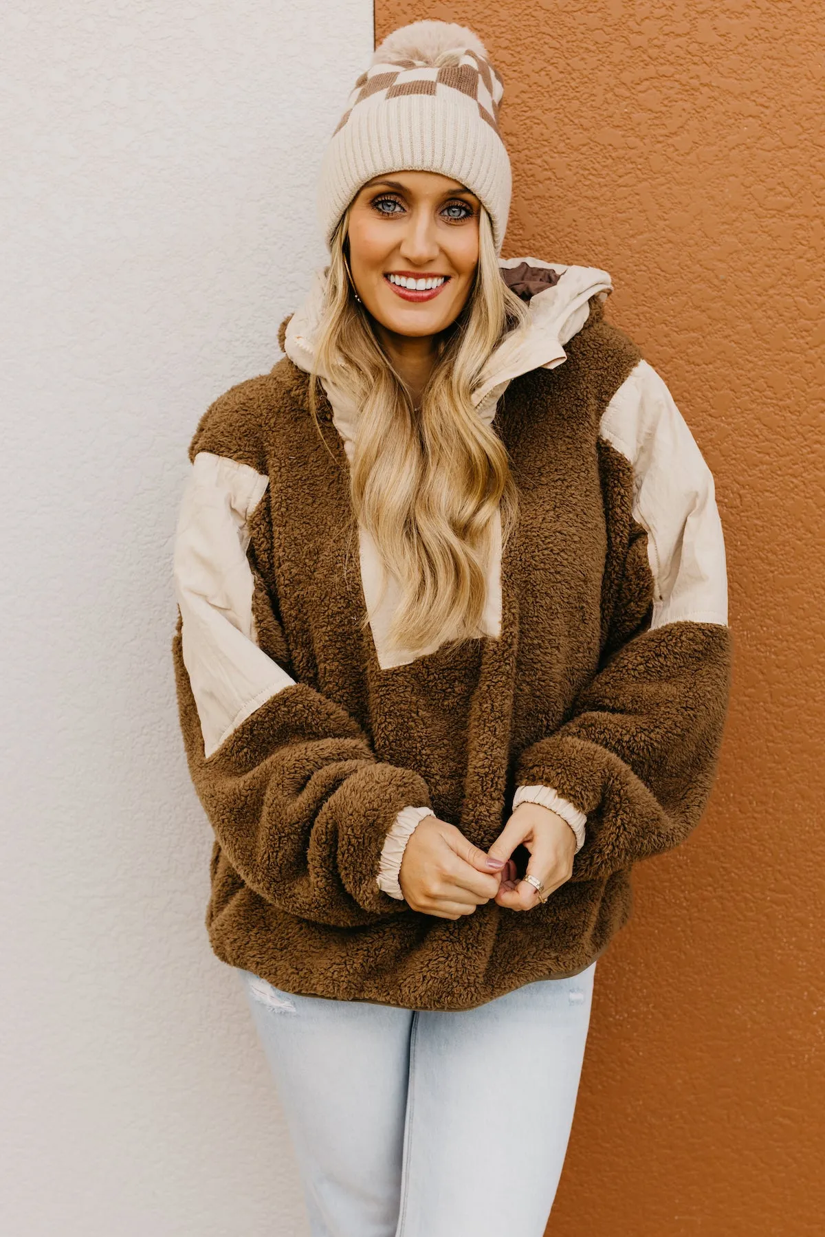 The Louie Hooded Sherpa Pullover Top  - FINAL SALE