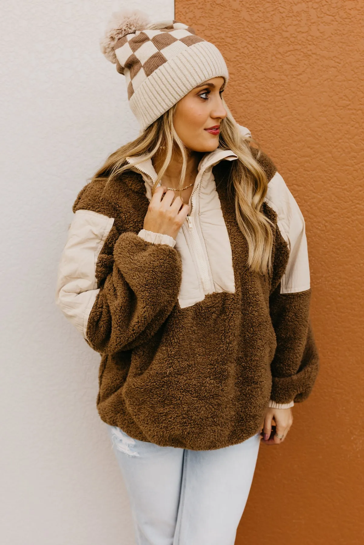 The Louie Hooded Sherpa Pullover Top  - FINAL SALE