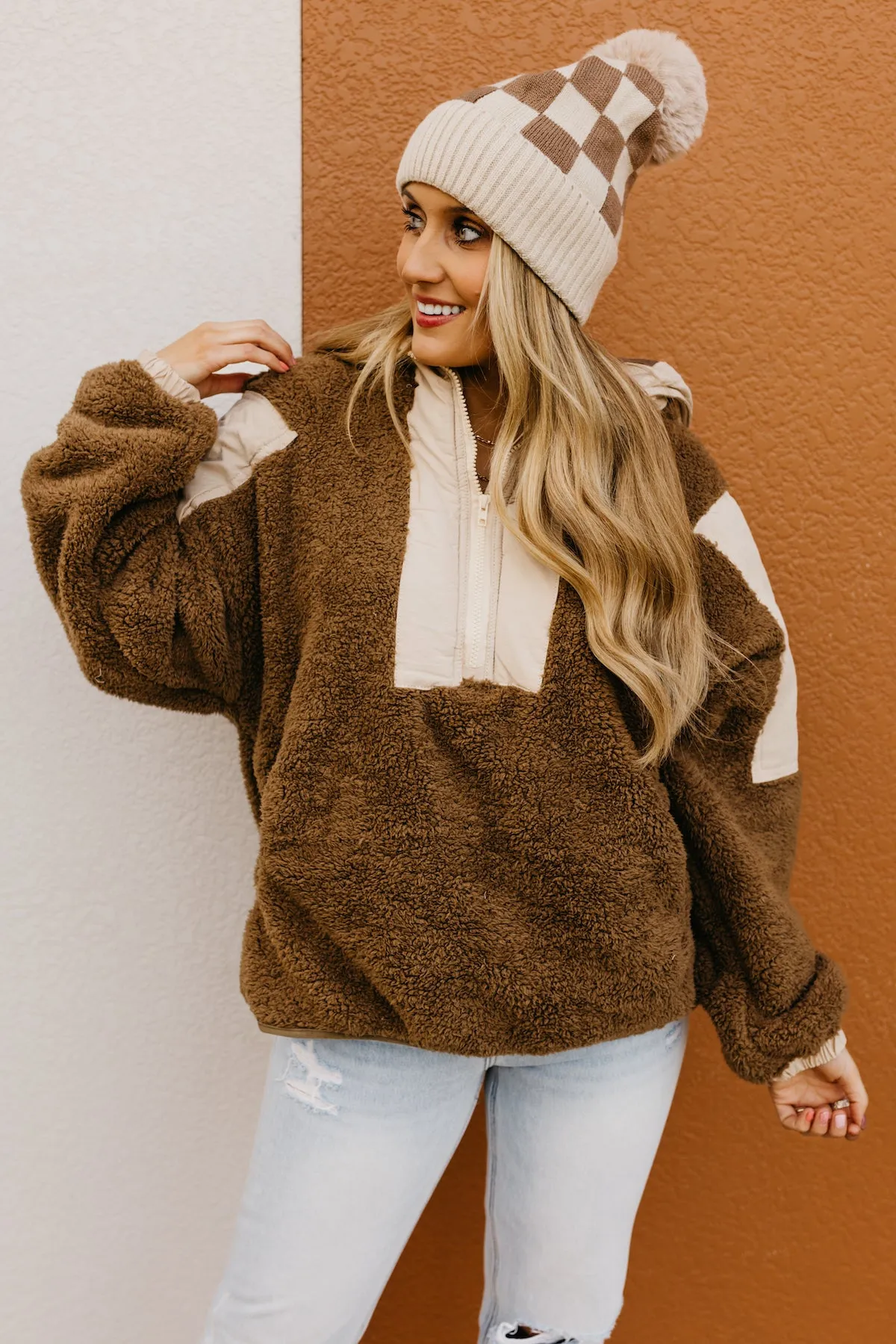 The Louie Hooded Sherpa Pullover Top  - FINAL SALE