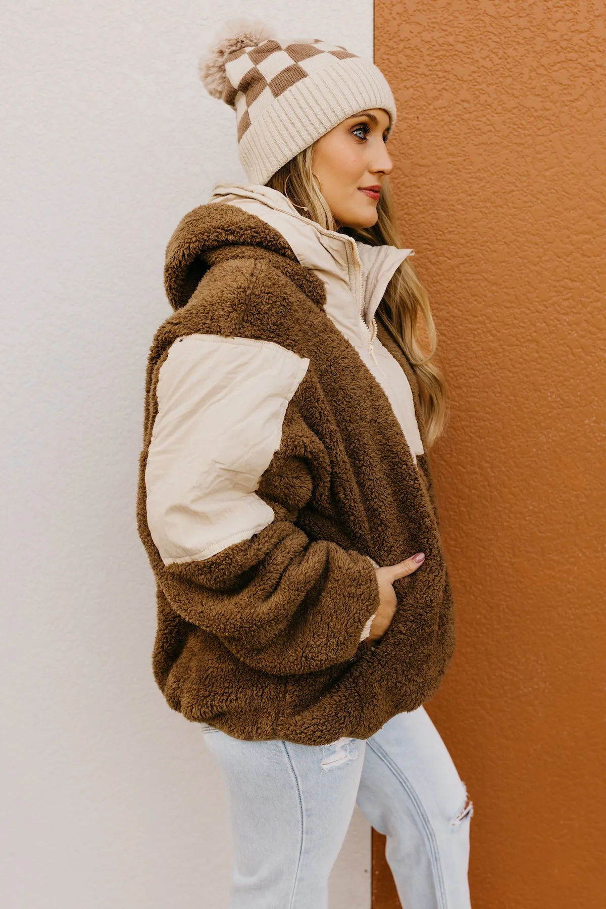 The Louie Hooded Sherpa Pullover Top  - FINAL SALE