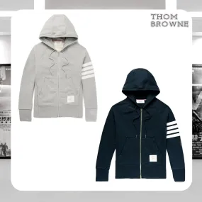 THOM BROWNE  |Stripes Long Sleeves Cotton Designers Hoodies