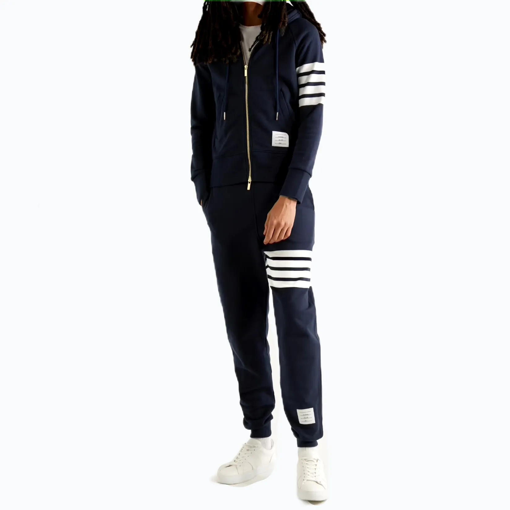 THOM BROWNE  |Stripes Long Sleeves Cotton Designers Hoodies