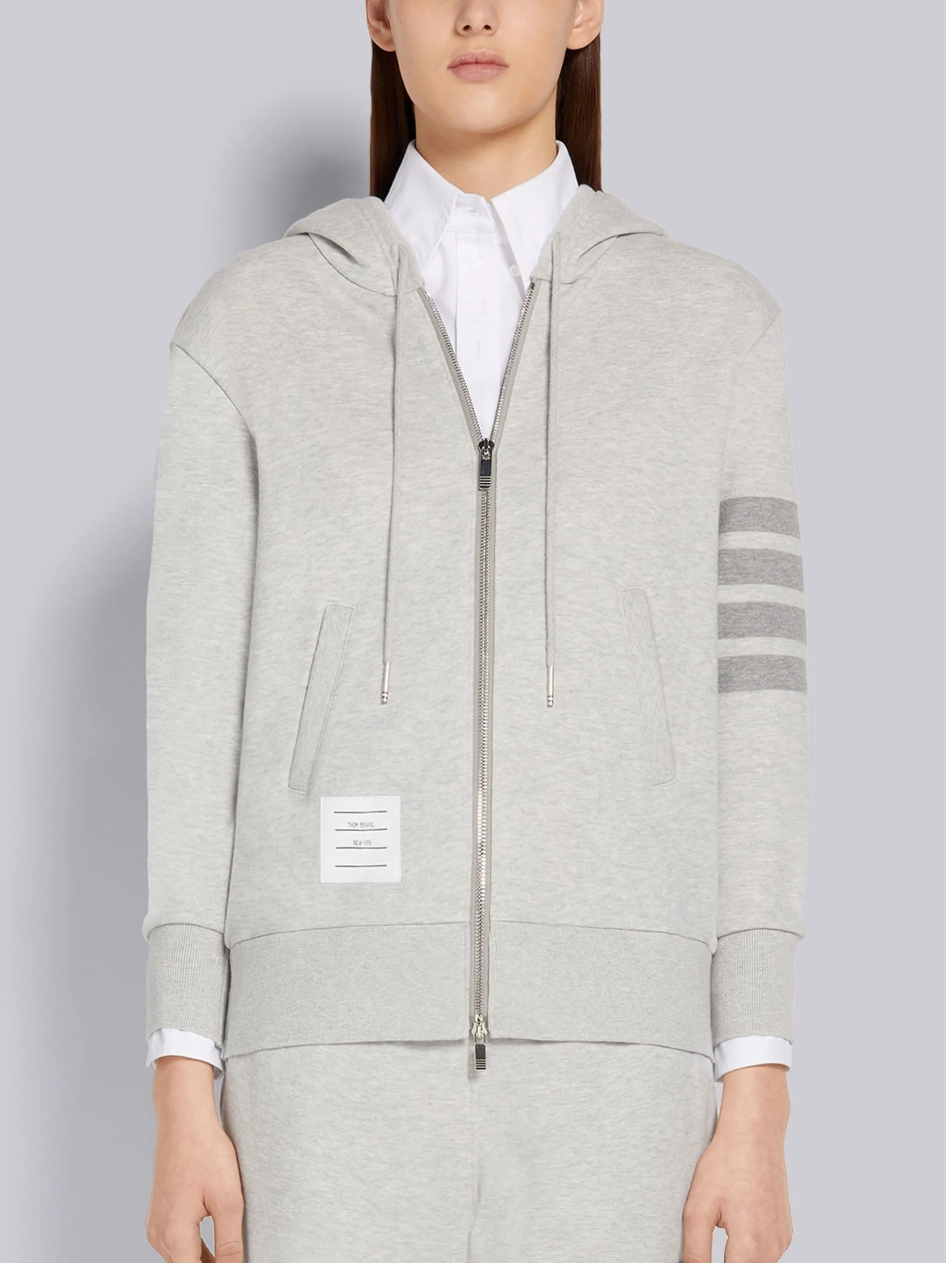 THOM BROWNE  |Stripes Long Sleeves Cotton Hoodies & Sweatshirts