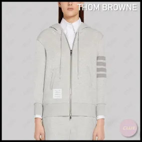 THOM BROWNE  |Stripes Long Sleeves Cotton Hoodies & Sweatshirts