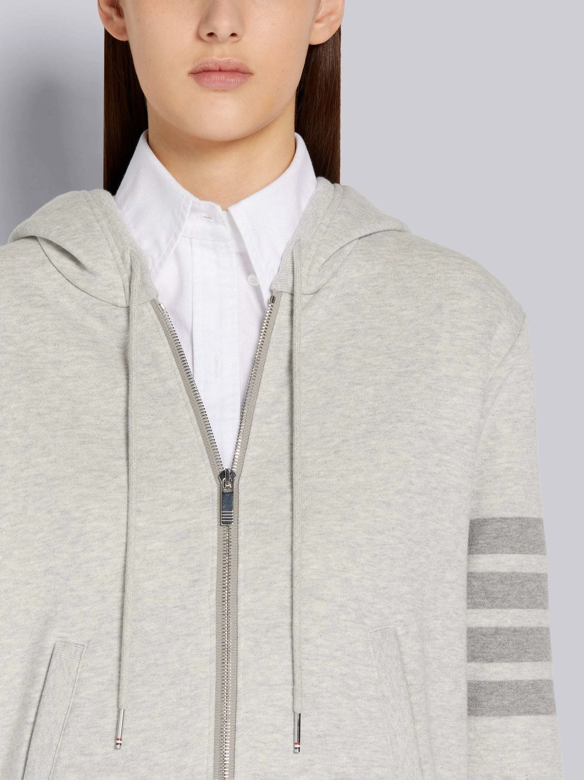 THOM BROWNE  |Stripes Long Sleeves Cotton Hoodies & Sweatshirts