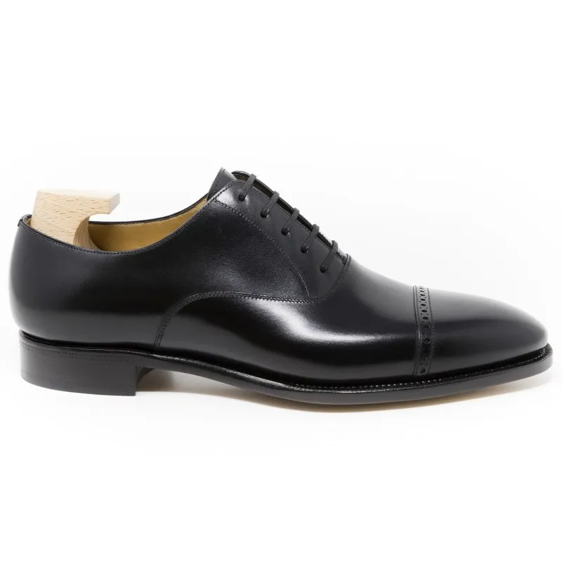 TLB Artista Brogued Cap Toe Oxford Black