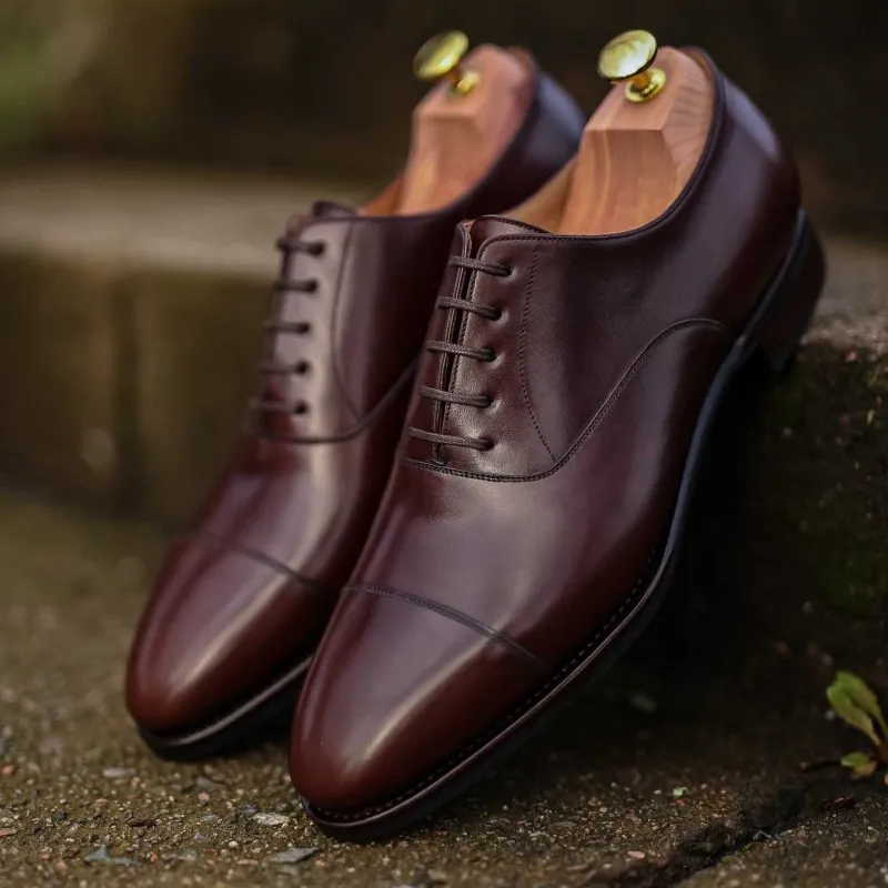 TLB Artista Plain Cap Toe Oxford Vegano Dark Brown