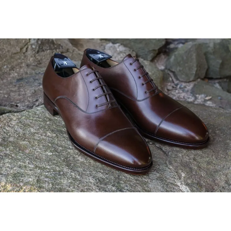 TLB Artista Plain Cap Toe Oxford Vegano Dark Brown