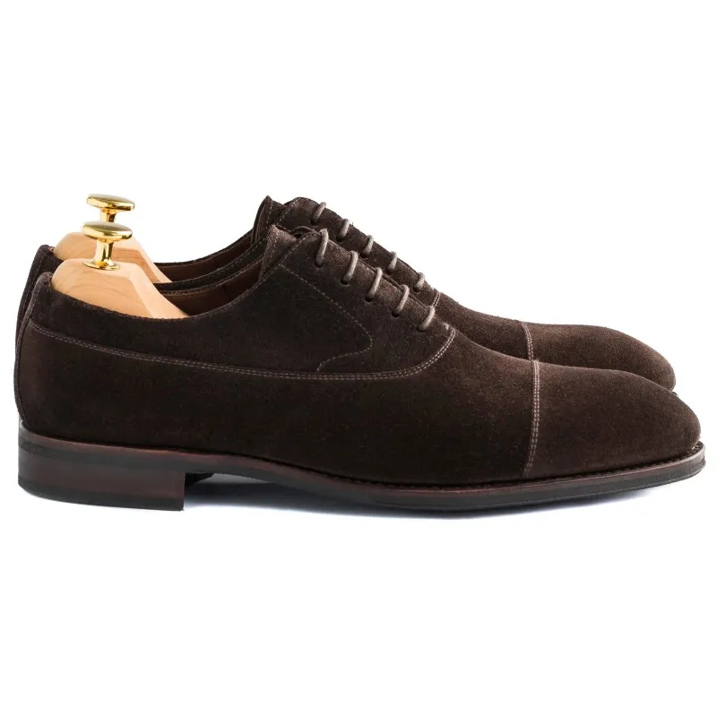 TLB Balmoral oxford in dark brown suede