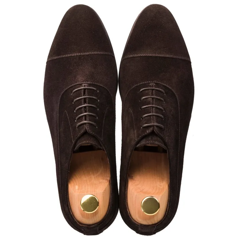 TLB Balmoral oxford in dark brown suede