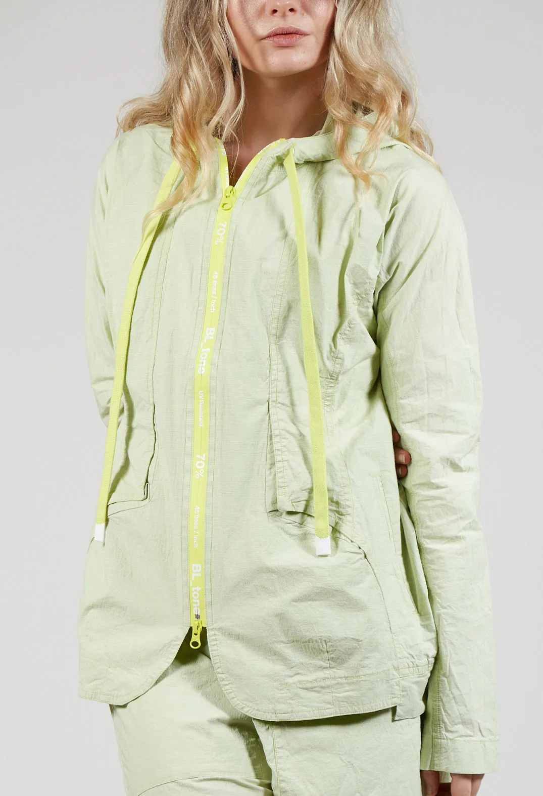 Utility Jacket with Hood in Sun Check