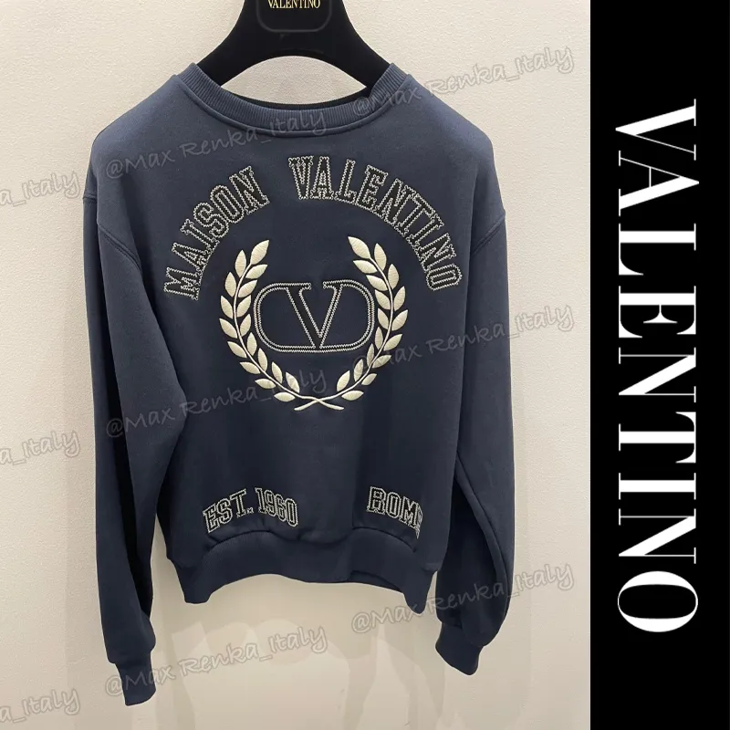 VALENTINO  |Nylon Long Sleeves Cotton Logo Outlet Hoodies & Sweatshirts