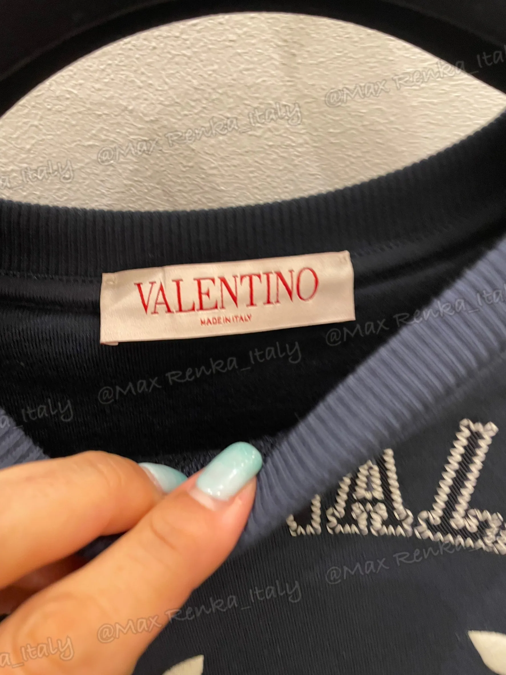 VALENTINO  |Nylon Long Sleeves Cotton Logo Outlet Hoodies & Sweatshirts