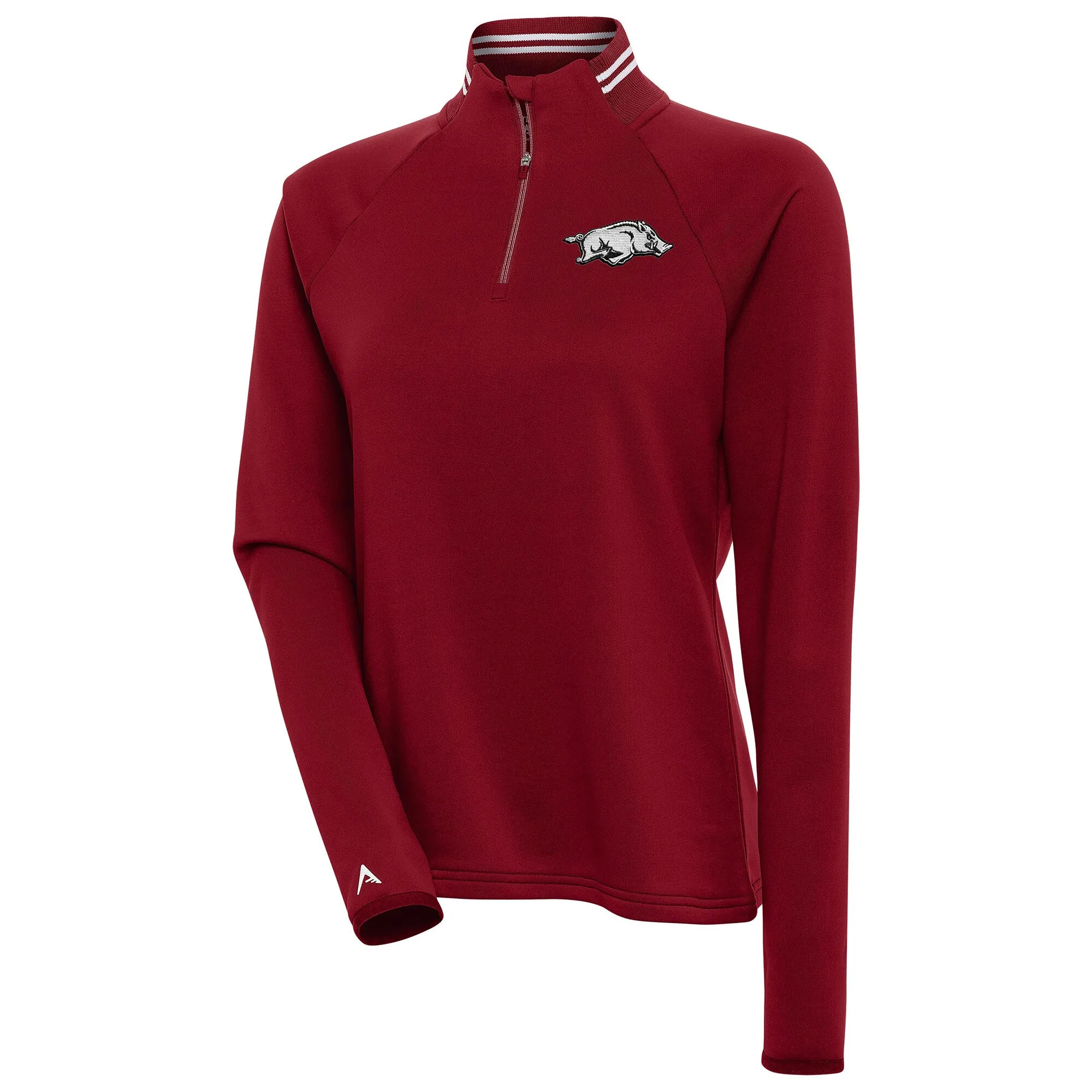 Women's Antigua  Cardinal Arkansas Razorbacks Milo Quarter-Zip Pullover Top