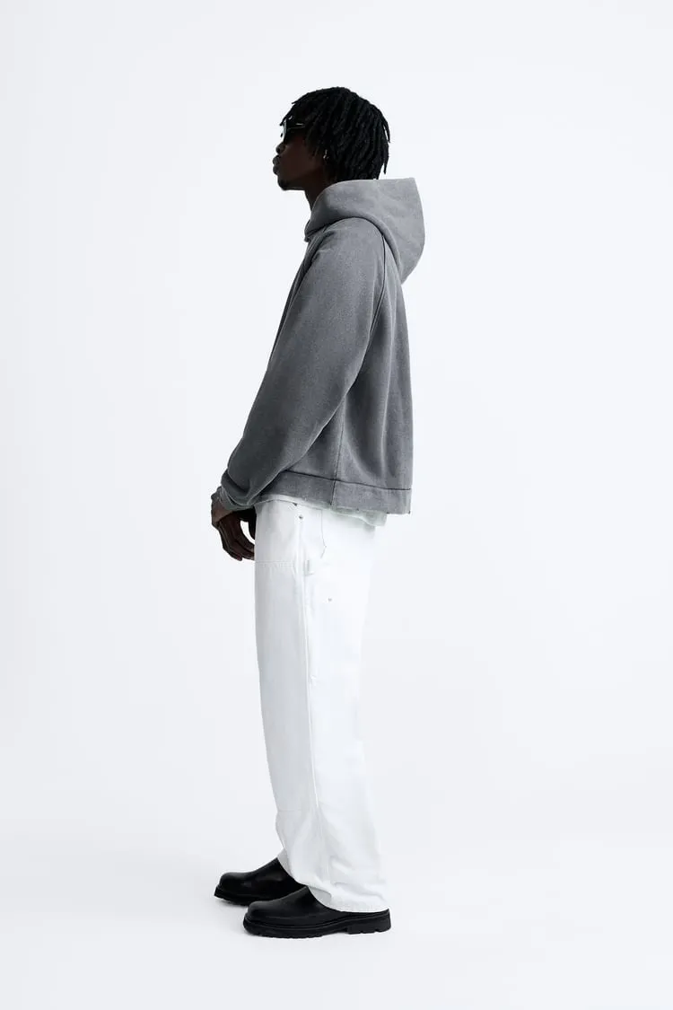 ZARA  |Long Sleeves Plain Cotton Hoodies